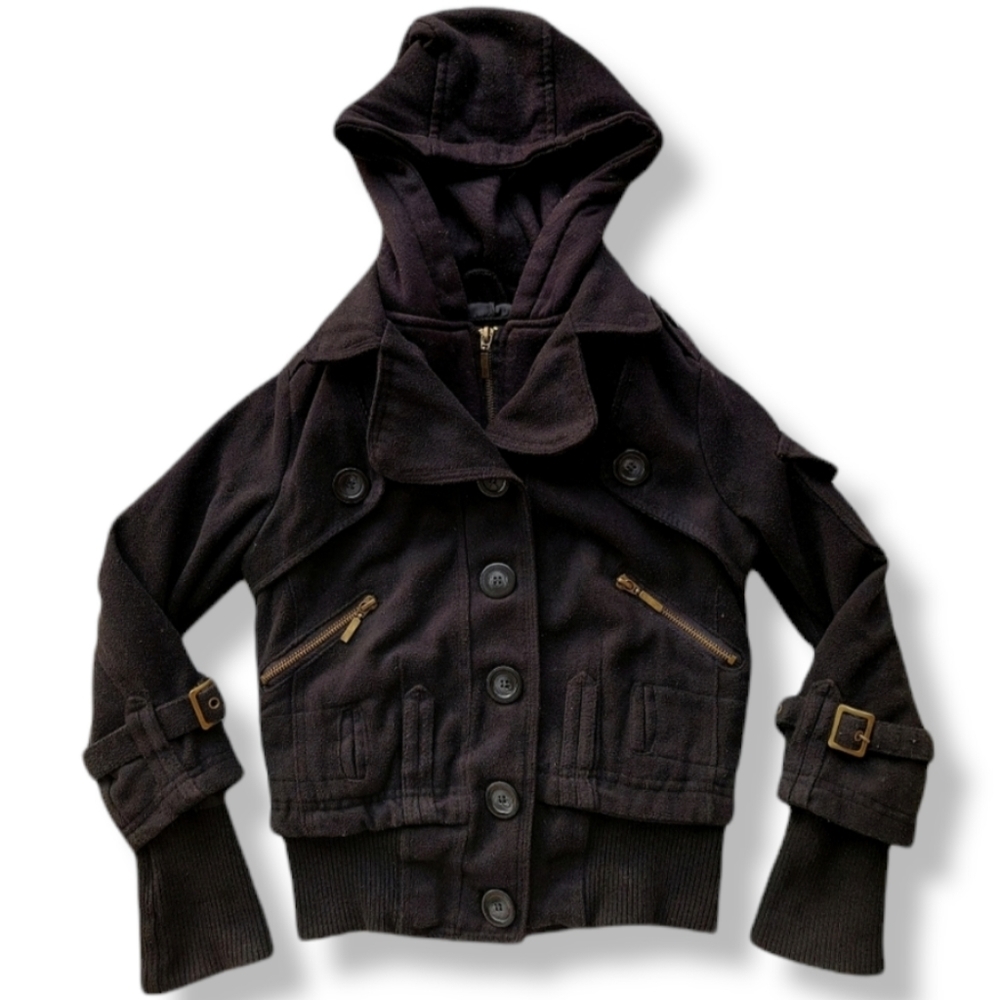 New York Yoki Girls Black Coat Size 7
